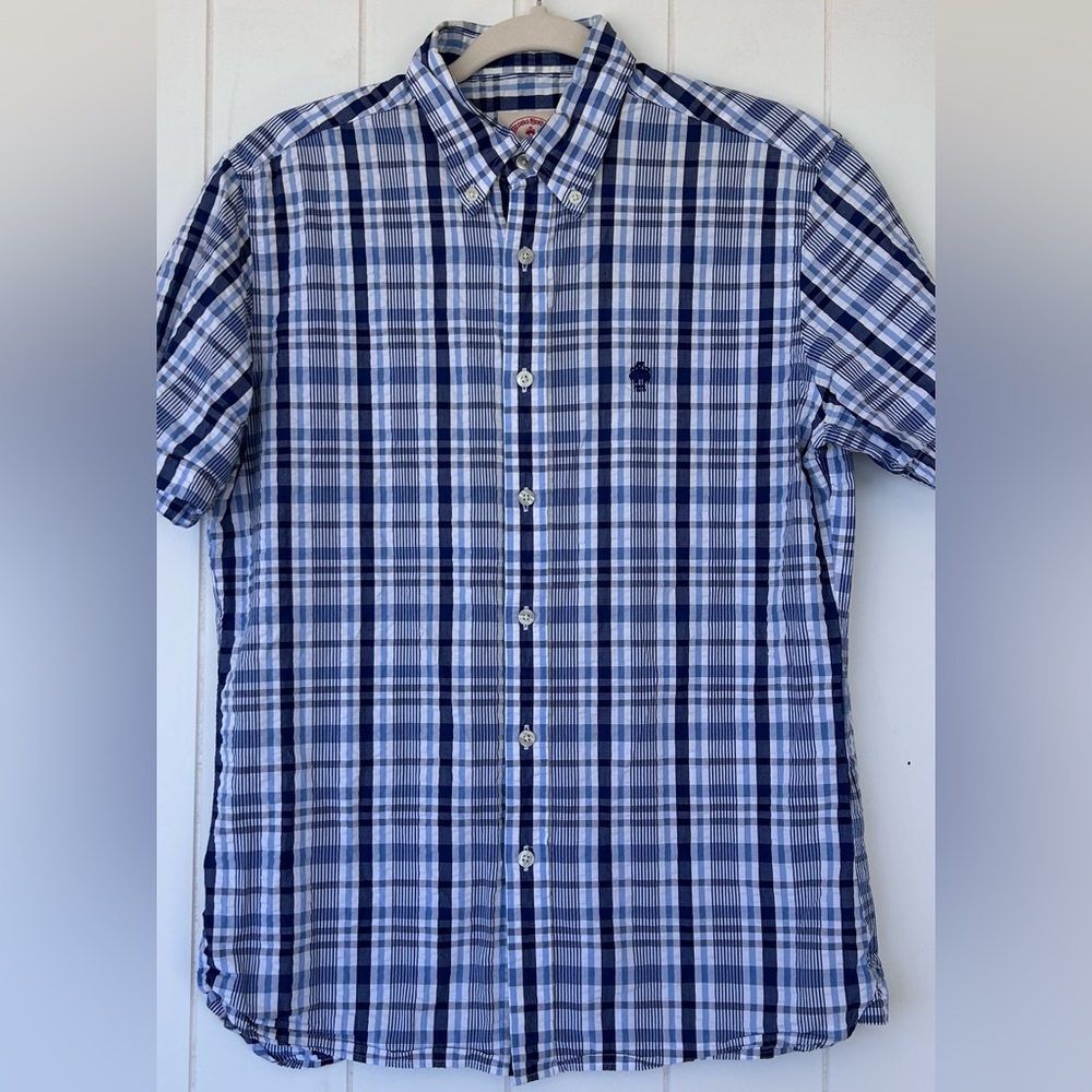 Brooks Brothers Red Fleece Men’s Button Down Seersucker Shirt Plaid‎ Size Small